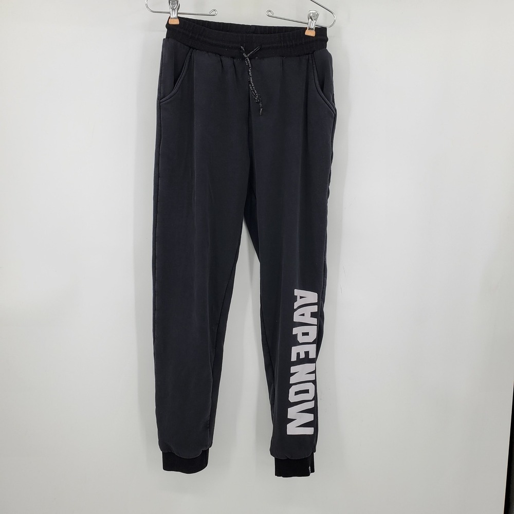 AAPE BY A BATHING APE AAPE NOW Graphic Sweatpants Faded Black Mens Joggers